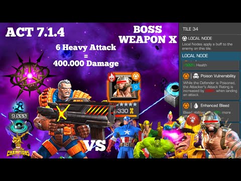 Act 7 Chapter 1.4 Weapon X Boss Path -  Easy Path 7.1.4 Book 2 | Mcoc | Marvel Contest of Champions