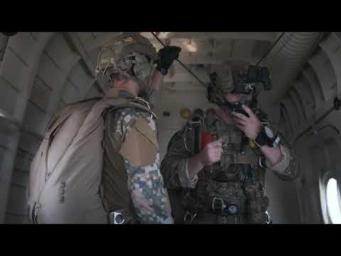 U.S. Army and Latvian Special Forces conduct HALO jump