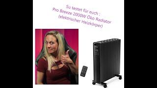 Su testet Pro Breeze 2000W Öko Radiator - Heizkörper elektrisch