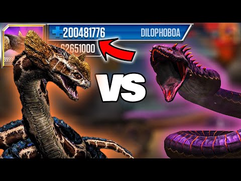 LEVEL 999 DILOPHOBOA VS OUROBOROS 66 | Jurassic World: The Game