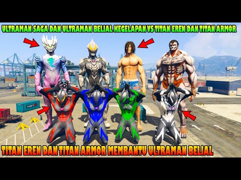 IRON MAN MEMINTA BANTUAN KEPADA TITAN EREN DAN TITAN ARMOR! GTA 5 MODS ULTRAMAN!