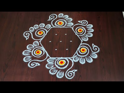 Karthikamasam muggulu🌹|karthikamasam rangoli|easy daily rangoli|pandaga muggulu#Rang kaa Rangoli