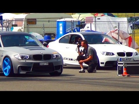 BMW M3 E92 vs BMW 1er M Coupe Drag Race 1/4 Mile Viertelmeile Acceleration Beschleunigungsrennen