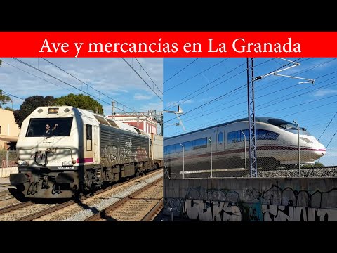 Ave y mercancías en La Granada [4k UHD - 60 fps]