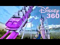 🟨 Disney Castle Roller Coaster 360 VR POV immersive virtual Reality 4K 3D ride