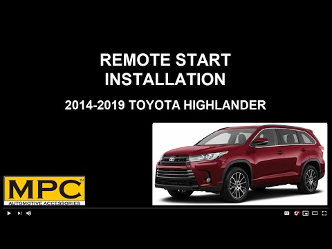 Plug-n-Play Factory Remote Activated Remote Start Kit For 2014-2019 Toyota Highlander - w/T-Harness