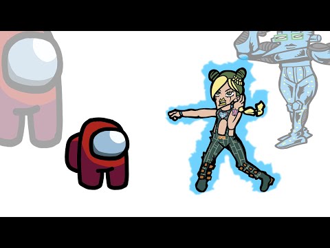 Mini Crewmate Kills JoJo's Stone Ocean Characters-Among us