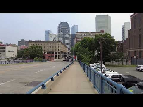 Boston MA Lincoln St Walk Chinatown to the Financial District Summer St. Reggie Wong Memorial Park