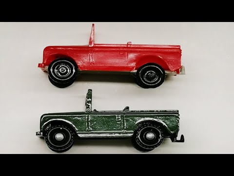 Polnischer Streichholzschachtel-Landrover, der Original und Kopie, Renovation , Vergleich