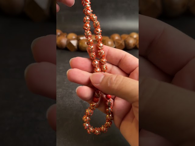 سبحة مرجان تونسي في قفص فضة