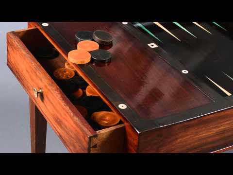 An Early 19th Century Mahogany Empire Period Tric Trac or Backgammon Games Table