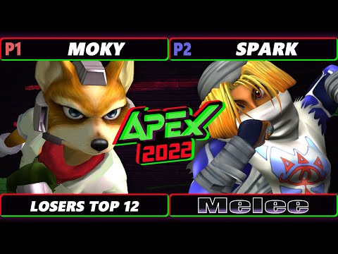 Apex 2022 Top 12 - Moky (Fox) Vs. Spark (Sheik) SSBM Melee Tournament