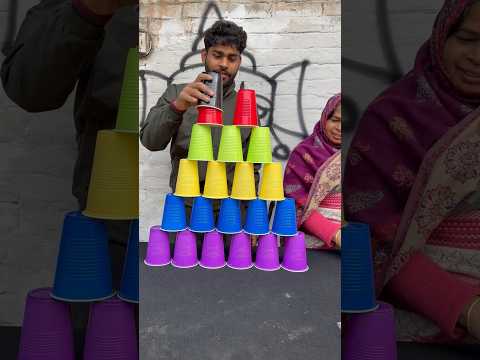 collect piramid glass and win money challenge part 84 #shorts #challenge