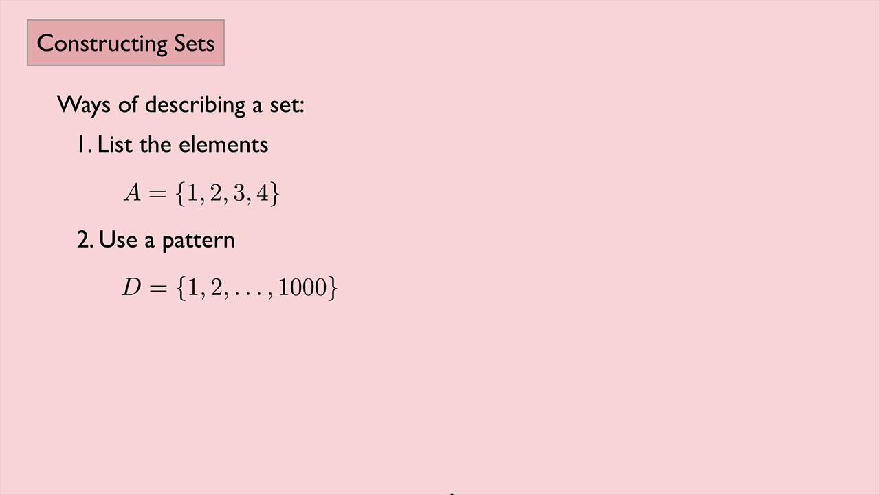 (Algebra 1) Constructing Sets