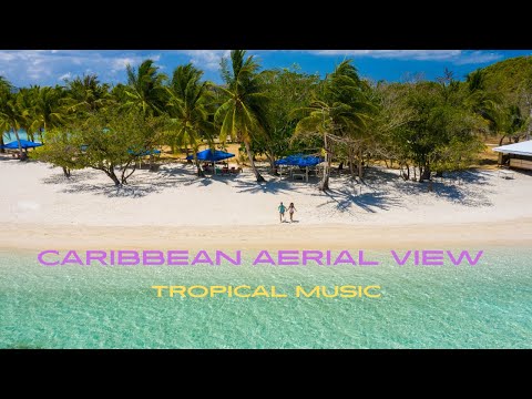 Holiday Vibes 🌴🥥 Caribbean Tropical Islands Aerial View with Tropical Music 🏝️