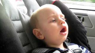 Baby sings along to Laurie Berkner's "Walk Along the River"