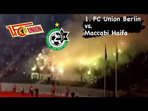 1. FC Union Berlin vs  Maccabi Haifa (מכבי חיפה) 30.09.2021 choreo pyro