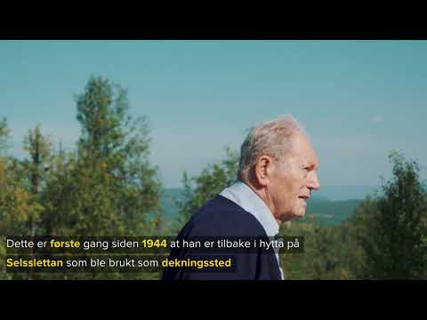 Erling Lorentzen tilbake i dekningshytta fra andre verdenskrig