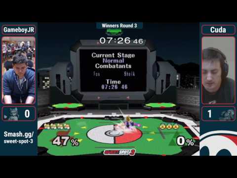 Sweet Spot 3 SSBM - GameboyJR (Fox) Vs. Cuda (Sheik) Winners Round 3