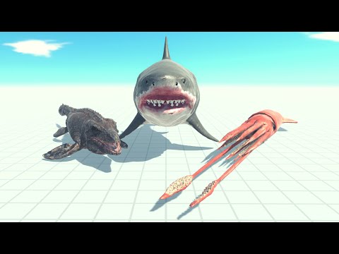 Mutant Megalodon Collosal Squid And Mosasaurus Vs Random Teams ARBS | Animal Revolt Battle Simulator