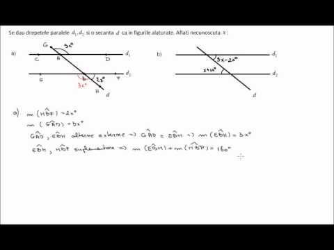 Drepte paralele taiate de o secanta - problema (6i62)