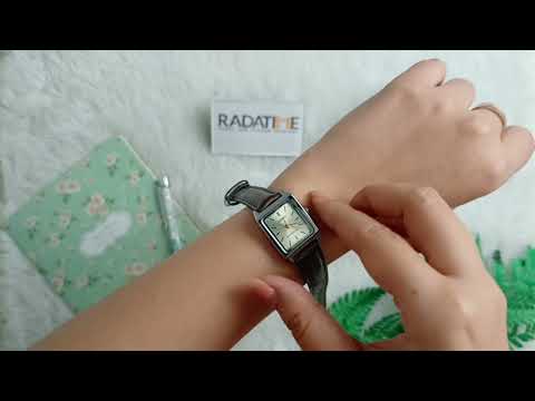 Casio Gold Dial Brown Leather, Case Silver