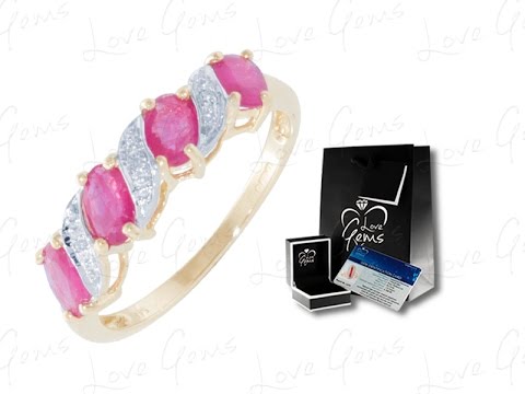 9ct Gold Ruby & Diamond Dress Ring