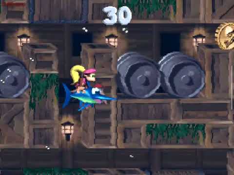 Lockjaw's  Locker - 100% - Donkey Kong Country 2 - Diddy's Kong Quest - SNES - All bonus + DK coin