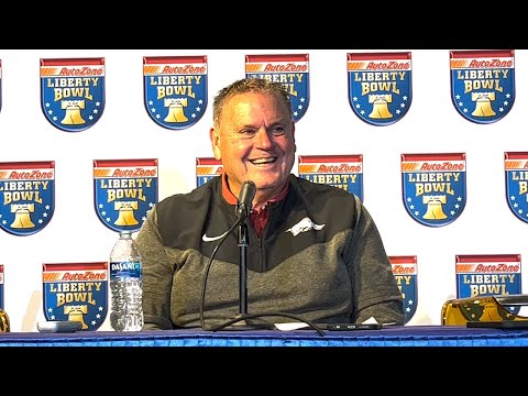 Sam Pittman postgame - Arkansas 55, Kansas 53 (Liberty Bowl)