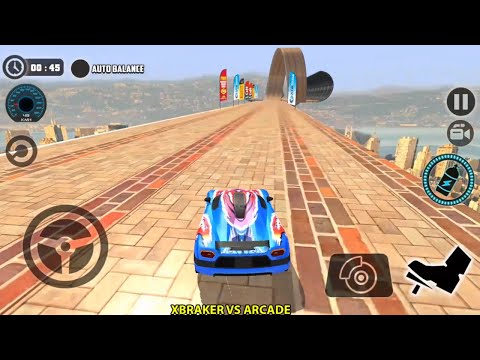 Impossible Car Tracks 3D Update - Challenge Mode Levels 8 to 12 Completed Blue Car Driving Stunts