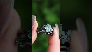 Black Gold + Moss Agate + Emerald Perfect Beyond  I Though!#ringtone #ring #mossagate