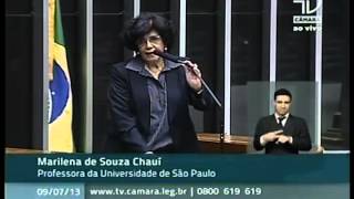 Debate sobre a política tarifária do transporte coletivo. Marilena Chauí - Professora da USP