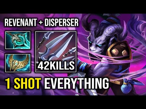 INSANE 42KILLS RIKI GOD Level 30 Revenant's Brooch + Disperser Brutal Hard Carry Dota 2