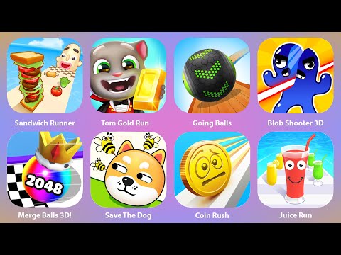 Sandwich Runner, Tom gold Run, Save The Dog, Going balls, Ball Merge 2048, Coin Rush, Juice Run
