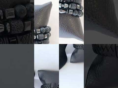 Masculine Lava Bracelet Trend"Hashtags: #LavaBracelet #MenStyle #FashionTrend