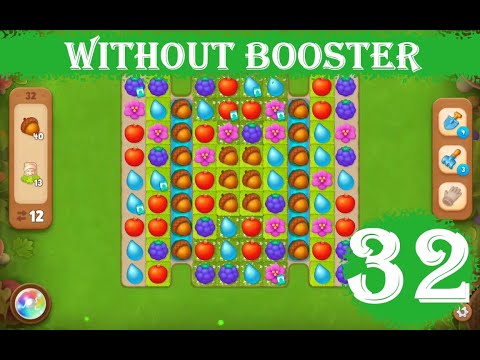 Gardenscapes Level 32 - [12 moves] [2023] [HD] solution of Level 32 Gardenscapes [No Boosters]