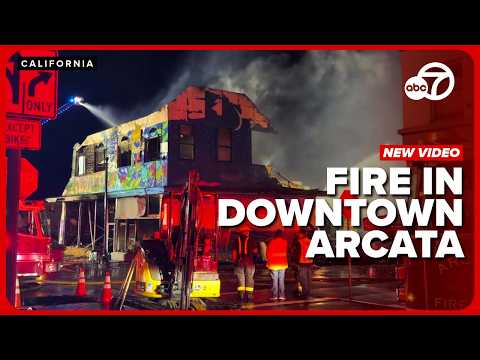 Fire destroys buildings in California coastal town