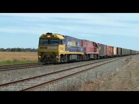 Pacific National Container Train at Gheringhap Loop, Railways in Australia