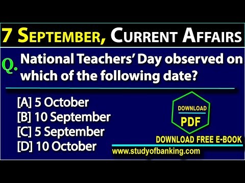 7 September 2018 Current Affairs | Daily Current Affairs | Current Affairs in English