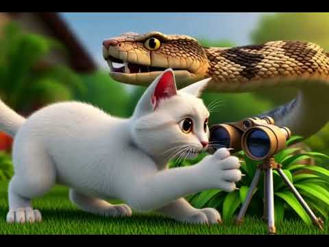 Queen cute white cat zoya and dangerous snake ...