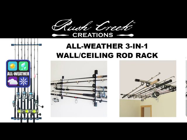 RUSH CREEK CREATIONS All Weather 3 in 1, Expandable 6 Rod Rack