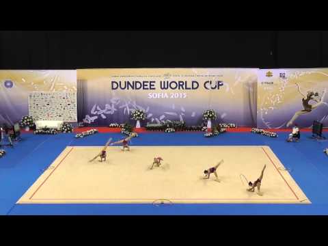 FIG RG Dundee World Cup 2015 - Uzbekistan - 6 clubs + 2 hoops