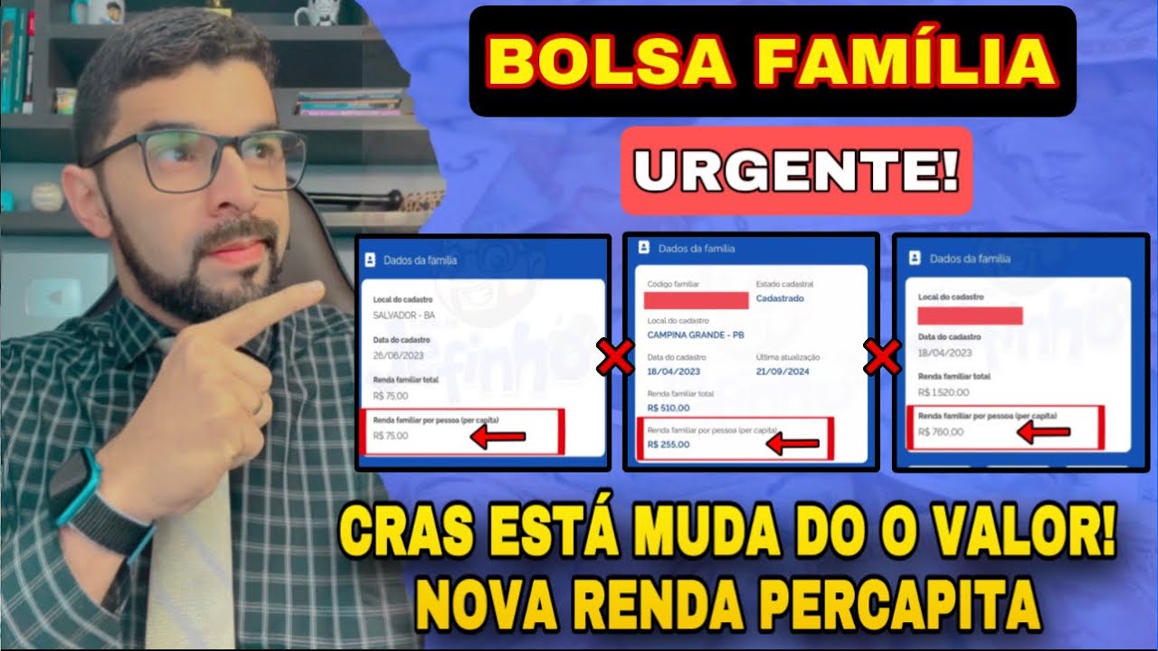 URGENTE! CADÚNICO ATUALIZOU O VALOR DA RENDA PERCAPITA! VOCÊ PODE SAIR DO BOLSA FAMÍLIA! VEJA