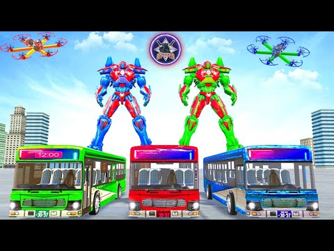 Drone Bus Robot Car Game 3d