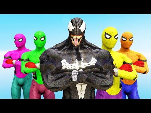 GTA 5 Crazy Ragdolls Red Spiderman VS Venom(GTA 5 Euphoria Physics Funny Moments & Fails)