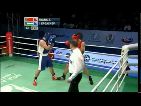 Super Heavy (+91kg) SF - Zhang (CHN) vs Ergashev (UZB) - 2012 AIBA Asian Olympic Qualifying Event