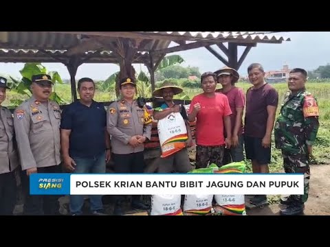 POLSEK KRIAN BERIKAN BANTUAN BIBIT JAGUNG DAN PUPUK