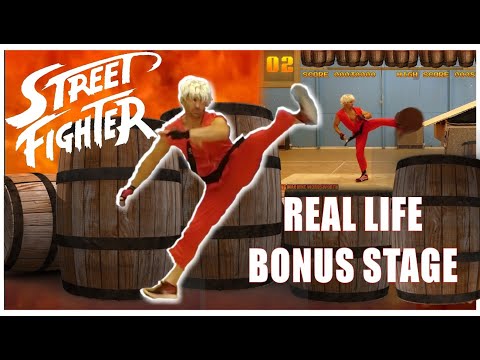 REAL LIFE Street Fighter Barrel Bonus Stage