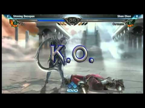 Evolution 2012 Soul Calibur V - Grand Finals - Shining Decopon Vs Shen Chan part 1 HD