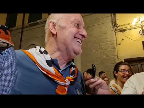 L'ex priore Luca Luchini dopo la vittoria della Lupa